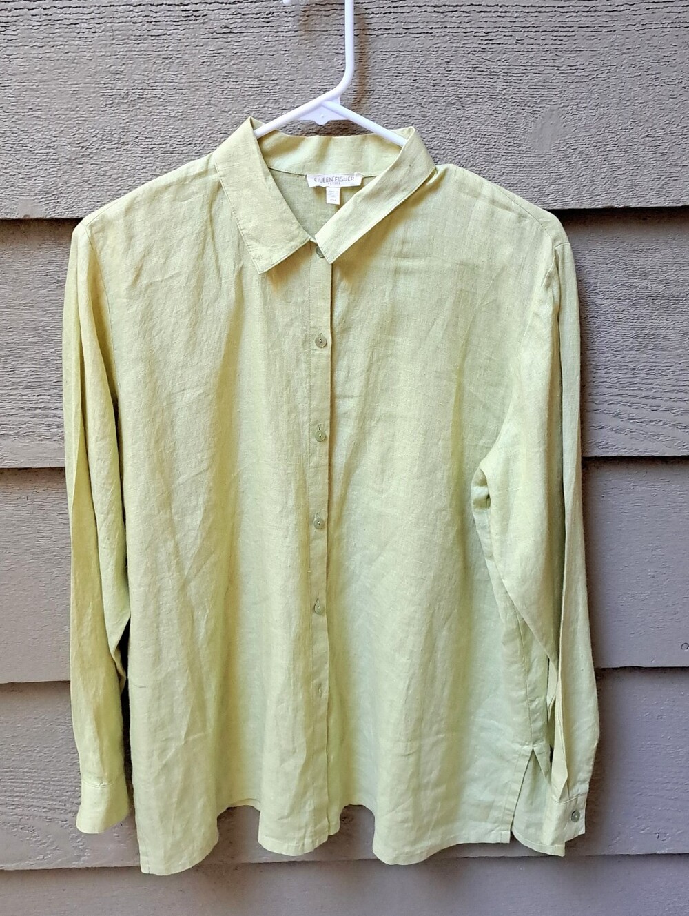 EILEEN FISHER Long SleeveIrish Linen e Blouse Shirt - PM